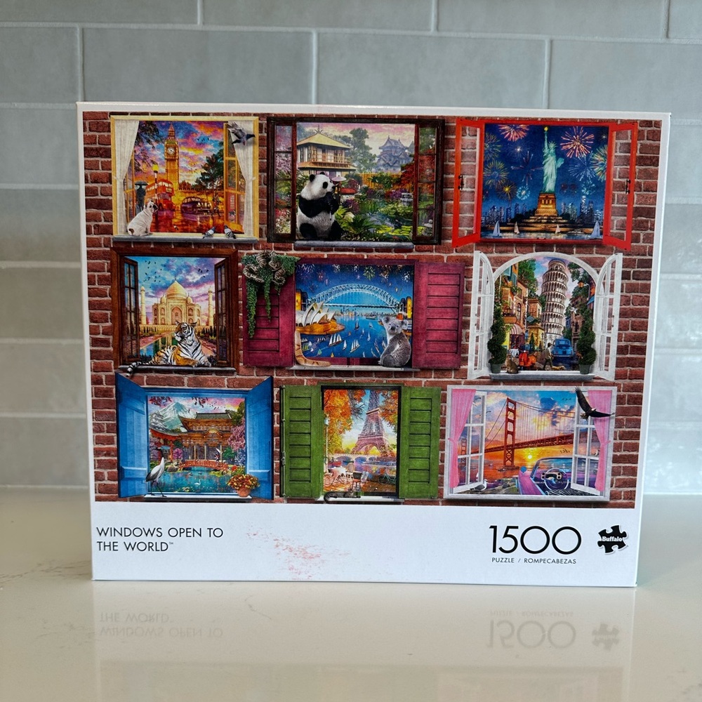 Buffalo 1500 piece “Windows Open To The World” puzzle